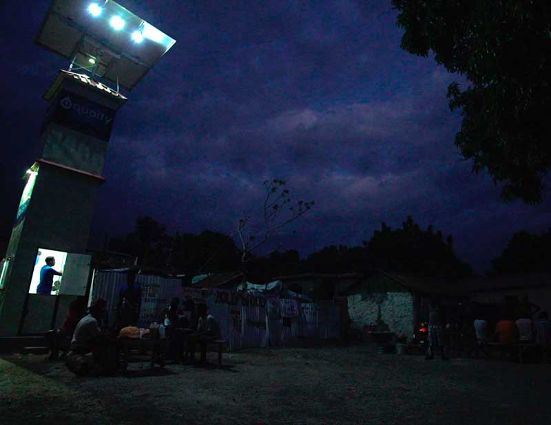 installation unité solaire ronde